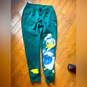 Disney X Champion Donald Duck Joggers Green Reverse Weave Men’s Size Medium